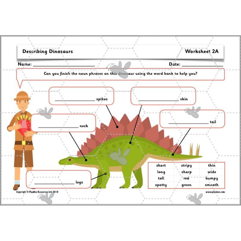 PlanBee Describing Dinosaurs Year 1 - Dinosaur Writing Activities KS1