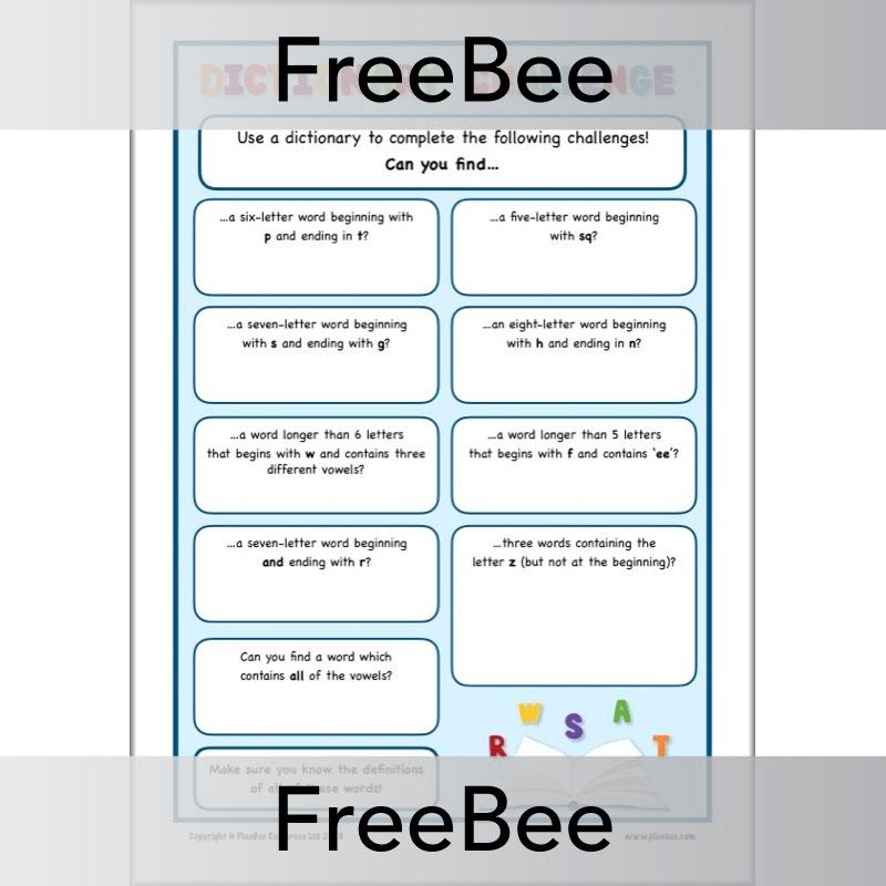 FREE Fun with Words Pack by PlanBee