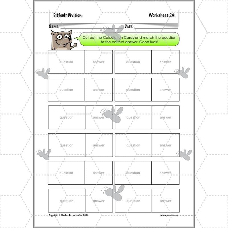 PlanBee Difficult Division Year 6 Maths Lessons and Worksheets