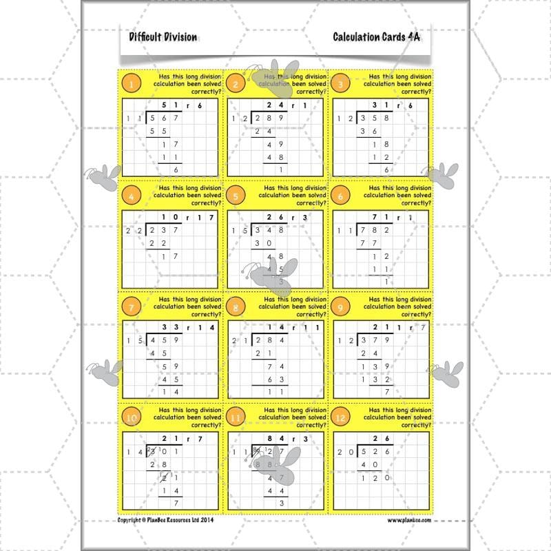 PlanBee Difficult Division Year 6 Maths Lessons and Worksheets