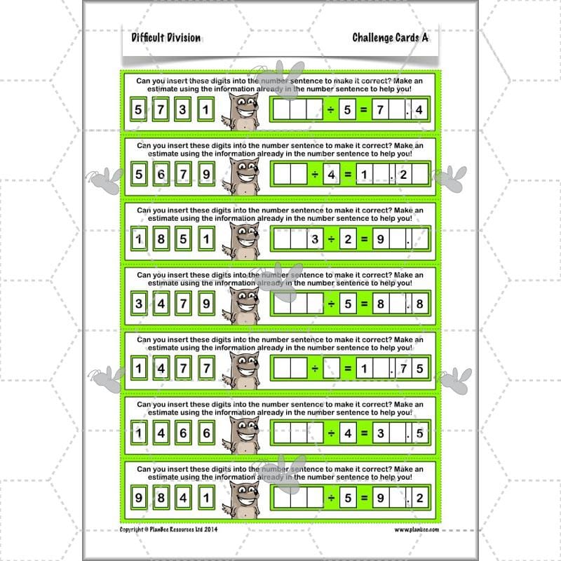PlanBee Difficult Division Year 6 Maths Lessons and Worksheets