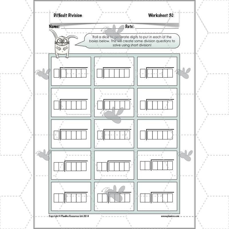 PlanBee Difficult Division Year 6 Maths Lessons and Worksheets