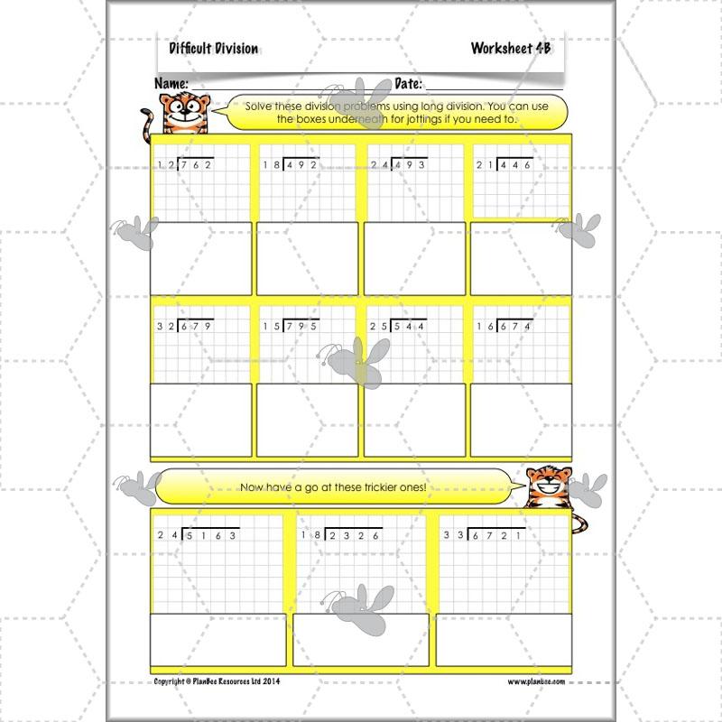 PlanBee Difficult Division Year 6 Maths Lessons and Worksheets