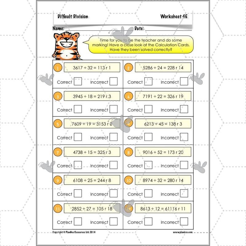 PlanBee Difficult Division Year 6 Maths Lessons and Worksheets