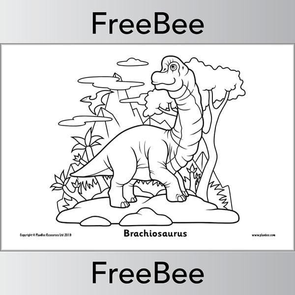 PlanBee Dinosaur Colouring Pages FREE Printables from PlanBee