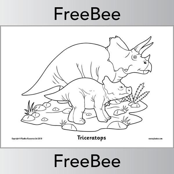 PlanBee Dinosaur Colouring Pages FREE Printables from PlanBee