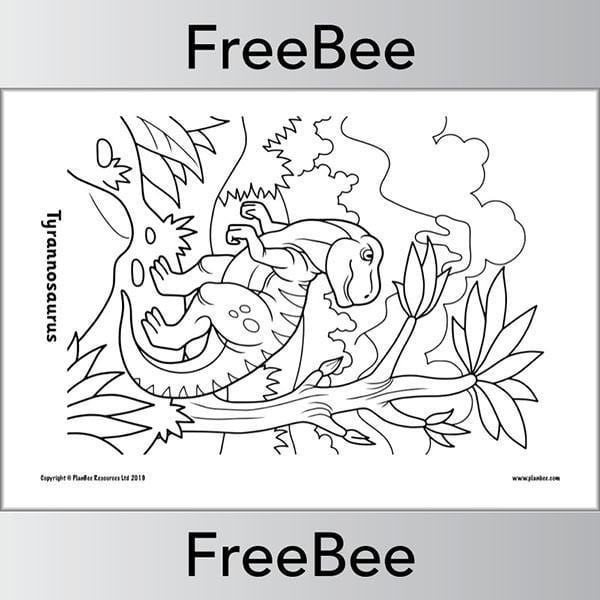 PlanBee Dinosaur Colouring Pages FREE Printables from PlanBee