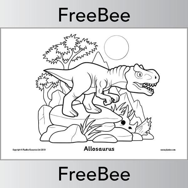 PlanBee Dinosaur Colouring Pages FREE Printables from PlanBee