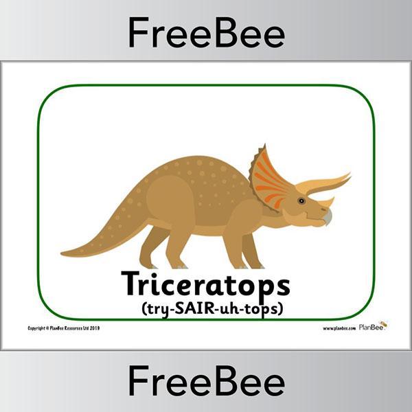 FREE Triceratops Dinosaur Display Posters by PlanBee