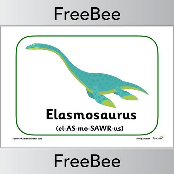 FREE Elasmosaurus Dinosaur Display Posters by PlanBee
