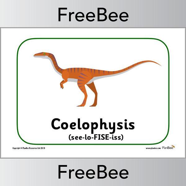 FREE Coelophysis Dinosaur Display Posters by PlanBee