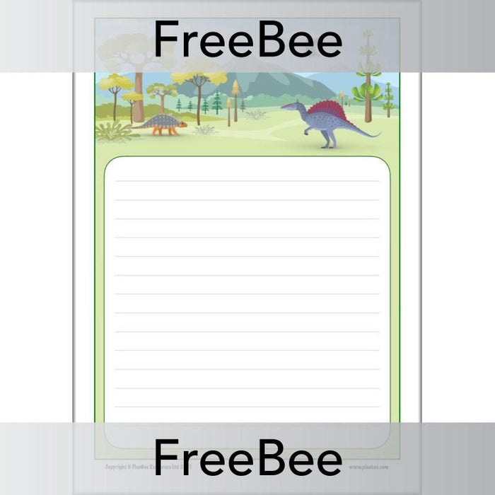 FREE Downloadable Dinosaur Writing Paper by PlanBee free-downloadable-dinosaur-writing-paper-by-planbee
