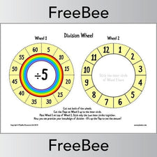 Free Printable Division Wheels by PlanBee