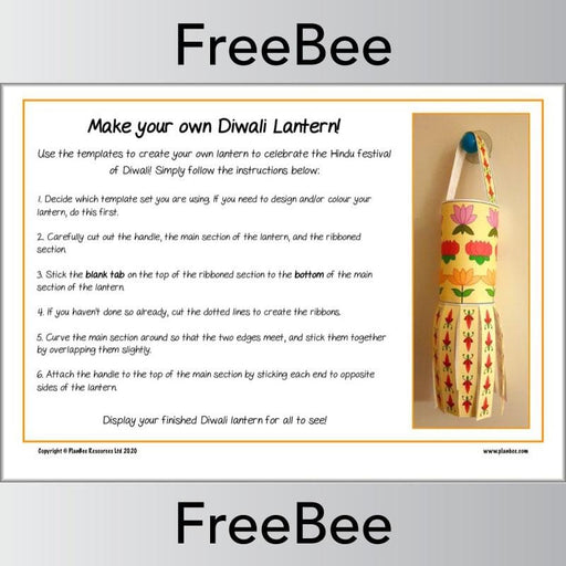 FREE Downloadable Diwali Lantern Template by PlanBee
