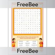 Free Diwali Word Search Printable by PlanBee