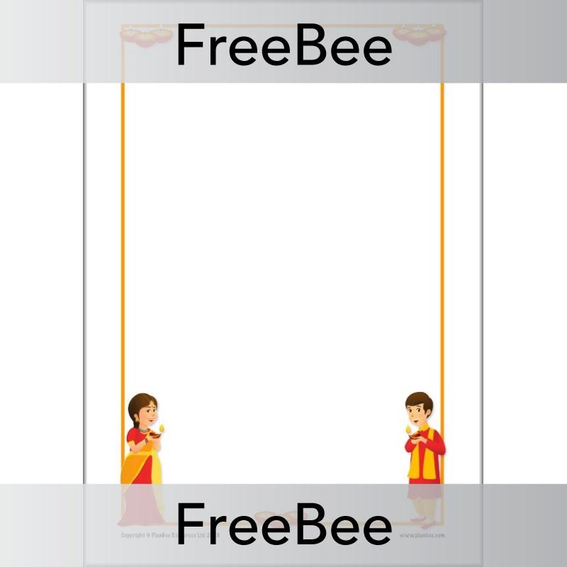 Free Diwali Page Border Writing Frame by PlanBee