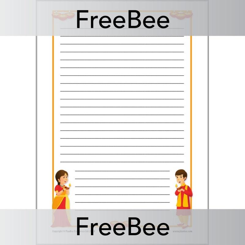 Free Diwali Page Border Writing Frame by PlanBee