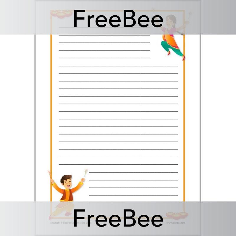 Free Diwali Page Border Writing Frame by PlanBee