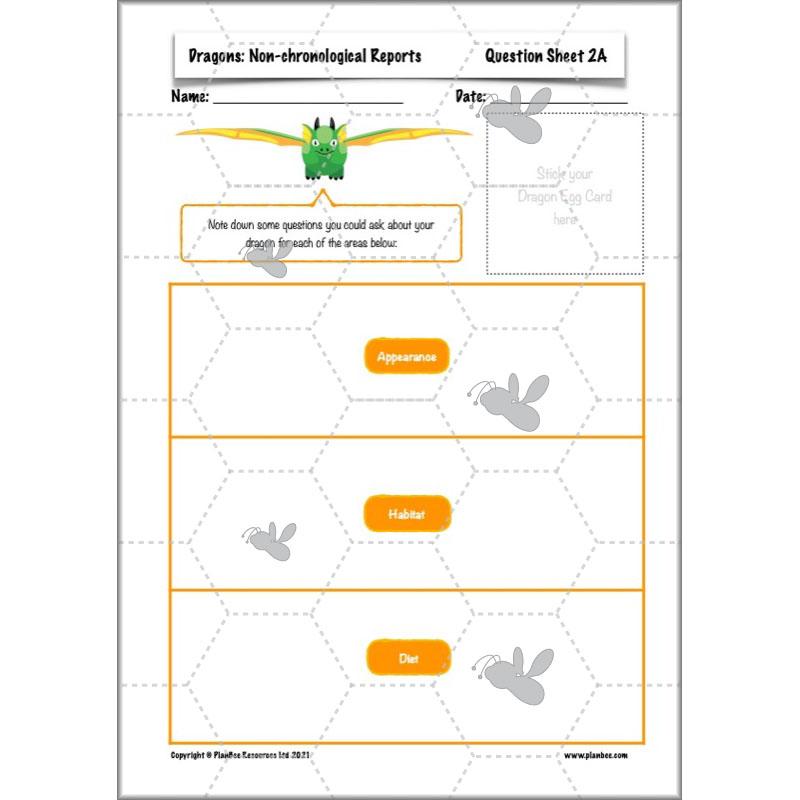 PlanBee Dragons KS2 | Non-chronological Reports Planning | Year 4