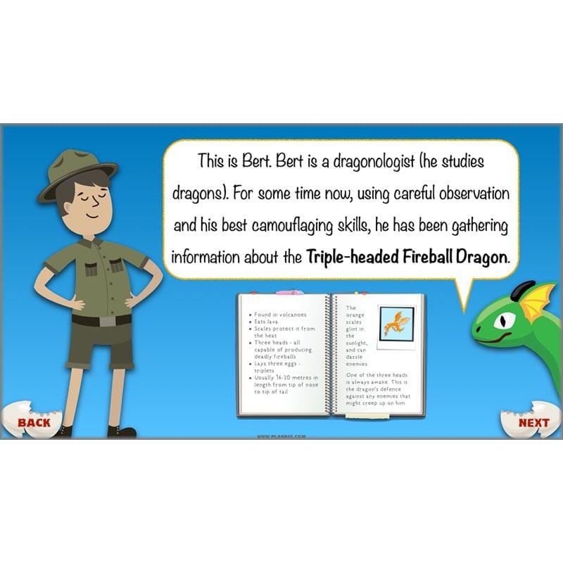 PlanBee Dragons KS2 | Non-chronological Reports Planning | Year 4