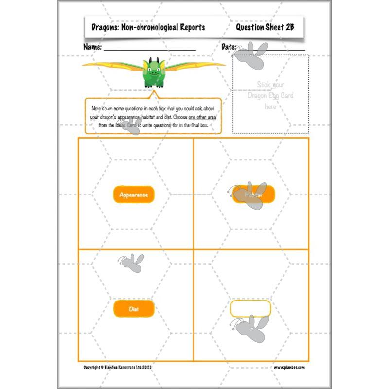PlanBee Dragons KS2 | Non-chronological Reports Planning | Year 4