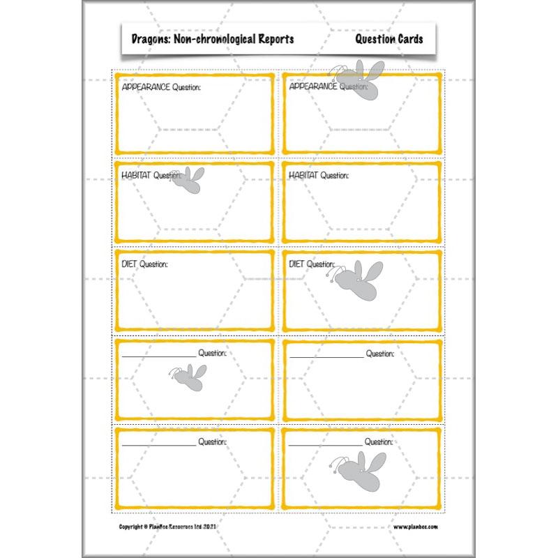 PlanBee Dragons KS2 | Non-chronological Reports Planning | Year 4