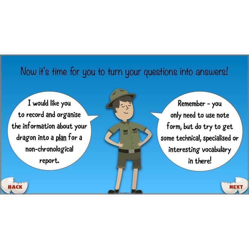 PlanBee Dragons KS2 | Non-chronological Reports Planning | Year 4