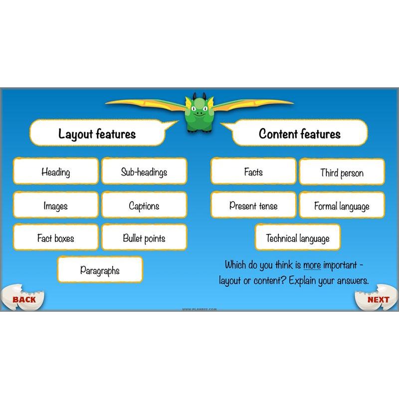 PlanBee Dragons KS2 | Non-chronological Reports Planning | Year 4
