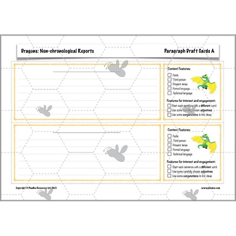 PlanBee Dragons KS2 | Non-chronological Reports Planning | Year 4