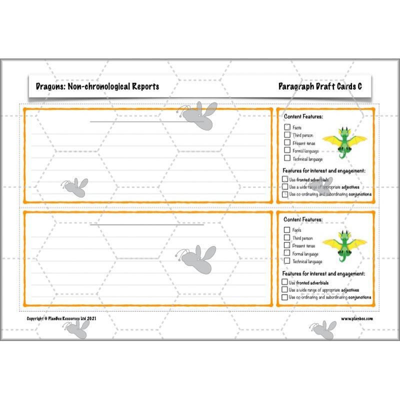 PlanBee Dragons KS2 | Non-chronological Reports Planning | Year 4