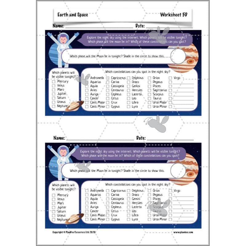 PlanBee Earth and Space Year 5 Science Planning by PlanBee