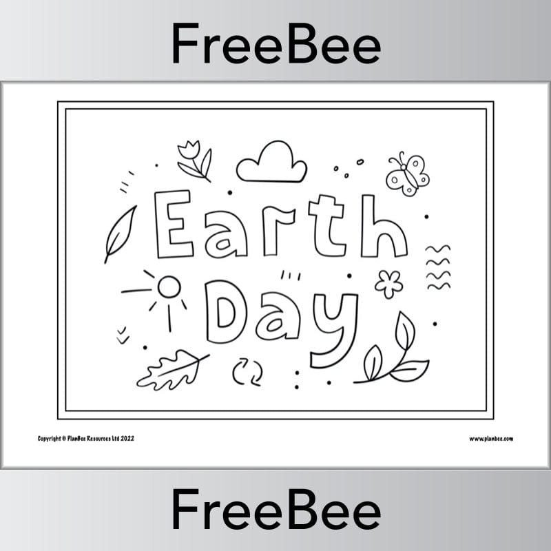 PlanBee FREE Earth Day Colouring Pages by PlanBee