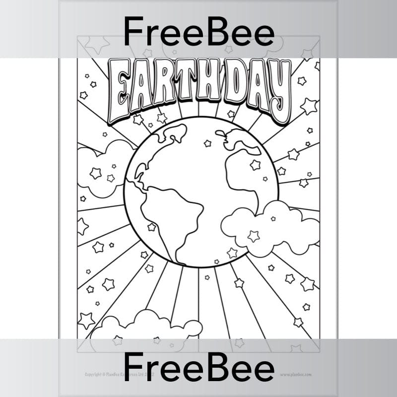 PlanBee FREE Earth Day Colouring Pages by PlanBee