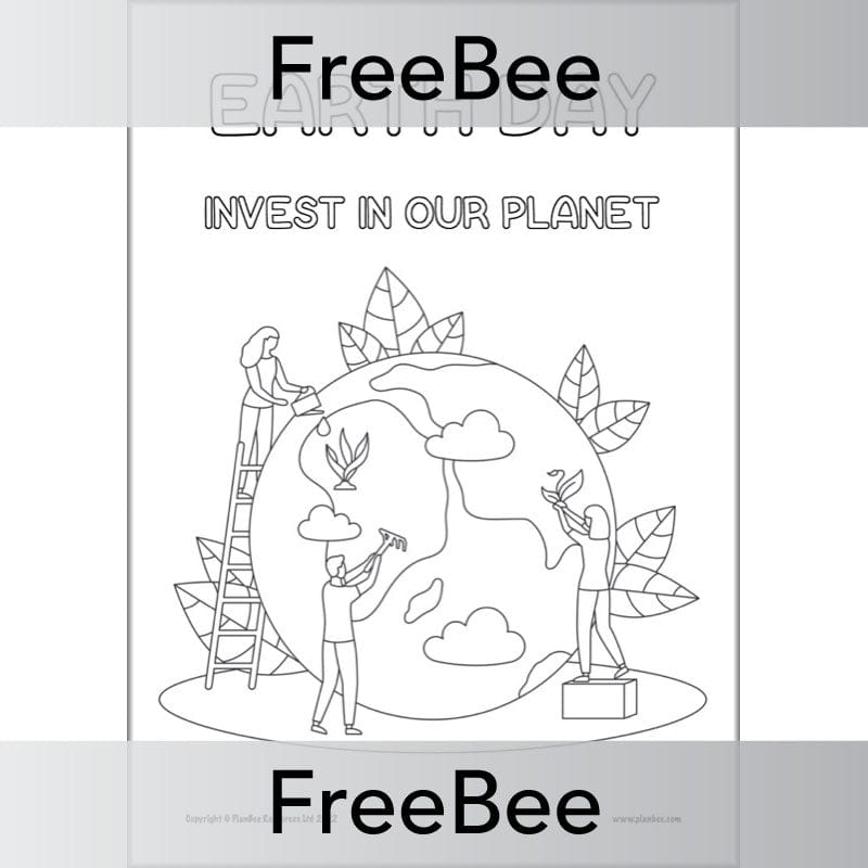 PlanBee FREE Earth Day Colouring Pages by PlanBee