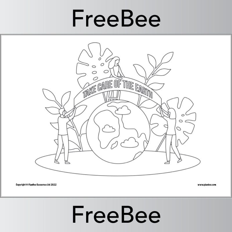 PlanBee FREE Earth Day Colouring Pages by PlanBee