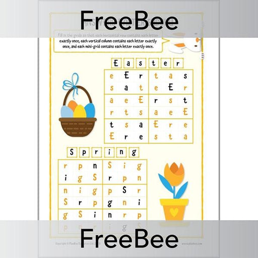 PlanBee Easter Sudoku KS2 Puzzles | Free PlanBee Game