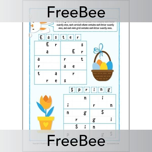 Free Easter Maths Challenge Sudoku KS2 Puzzles By PlanBee