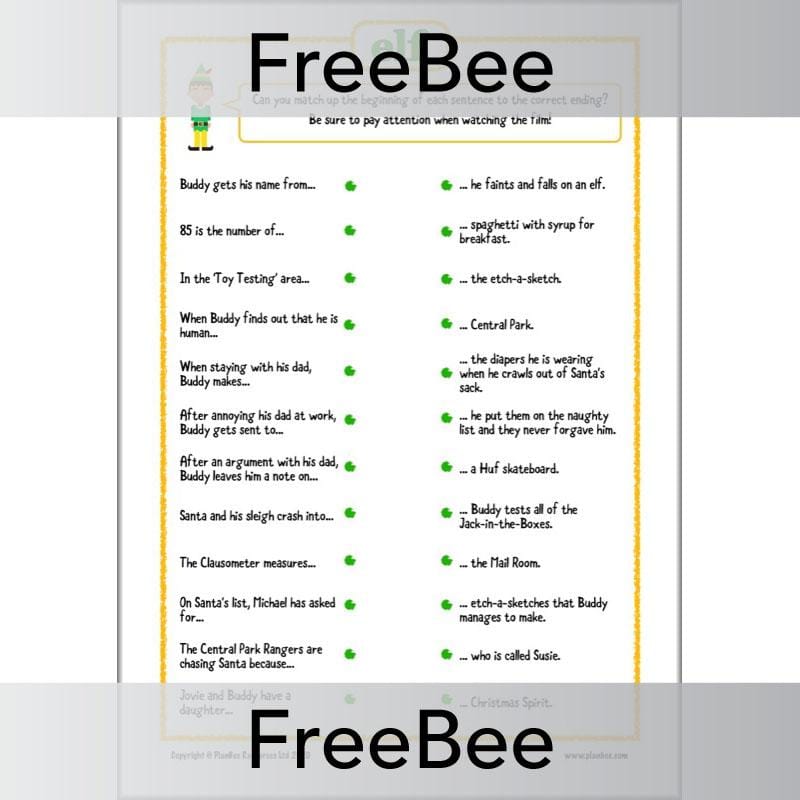 Free Elf Sheets by PlanBee