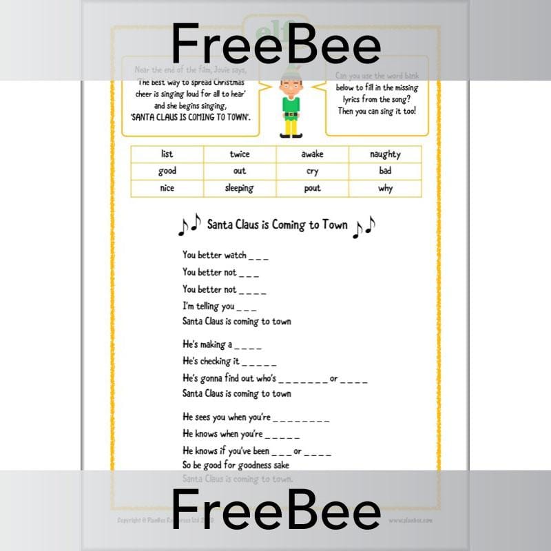 Free Elf Sheets by PlanBee