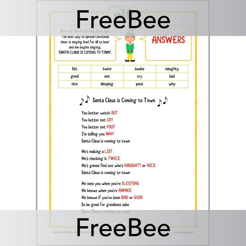 Free Elf Sheets by PlanBee