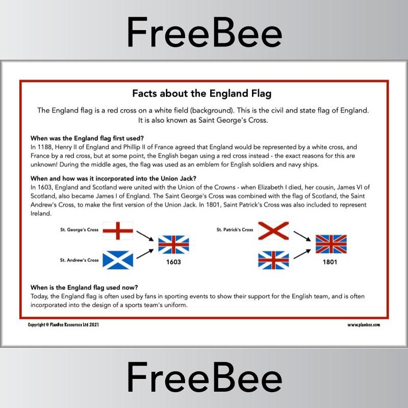 FREE England Flag Template by PlanBee