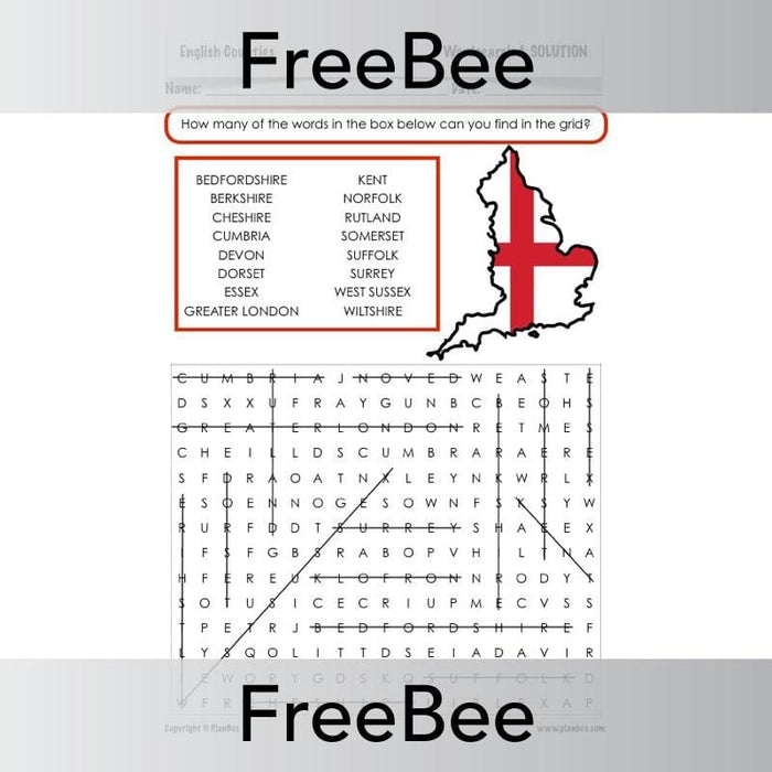 PlanBee Counties of England | PlanBee FreeBees