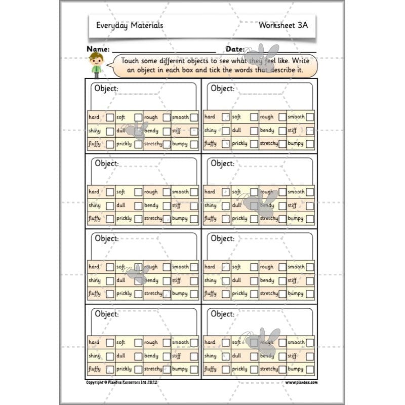 PlanBee Everyday Materials Year 1 Science Materials Planning for KS1