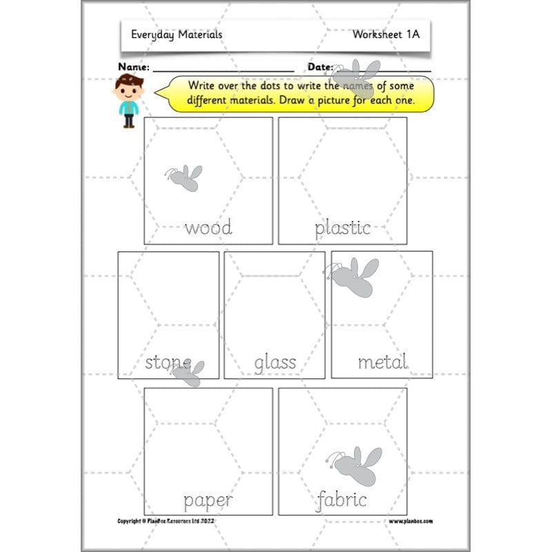 PlanBee Everyday Materials Year 1 Science Materials Planning for KS1