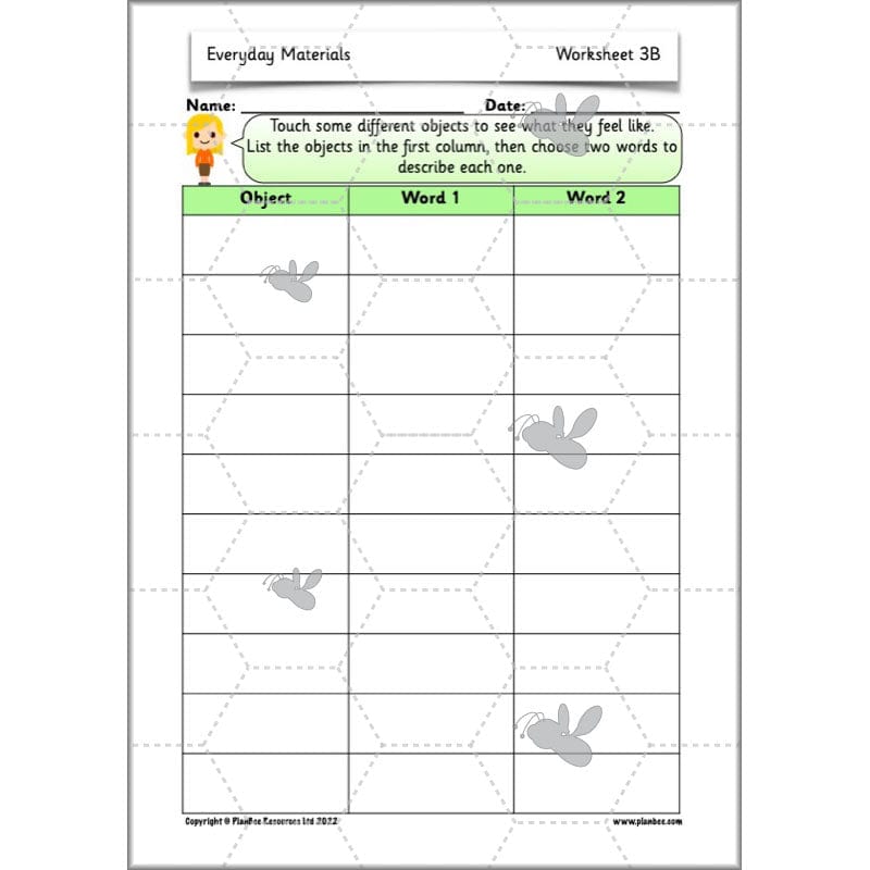 PlanBee Everyday Materials Year 1 Science Materials Planning for KS1