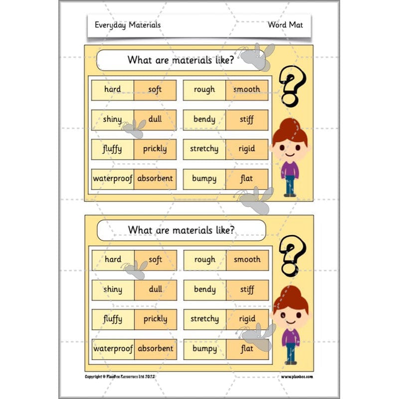 PlanBee Everyday Materials Year 1 Science Materials Planning for KS1