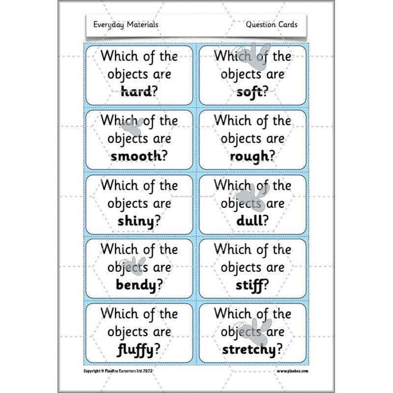 PlanBee Everyday Materials Year 1 Science Materials Planning for KS1