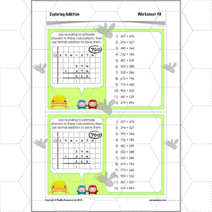 PlanBee Exploring Addition - Year 4 Addition & Subtraction Maths Planning