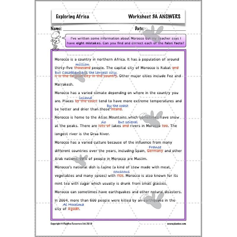 PlanBee Exploring Africa KS2 Geography lessons for Year 5 & Year 6