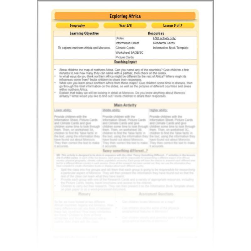 PlanBee Exploring Africa KS2 Geography lessons for Year 5 & Year 6